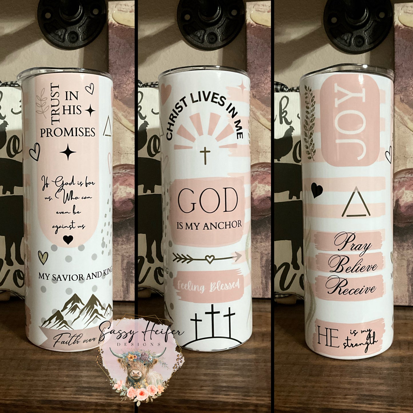 God is my Anchor Affirmation tumbler