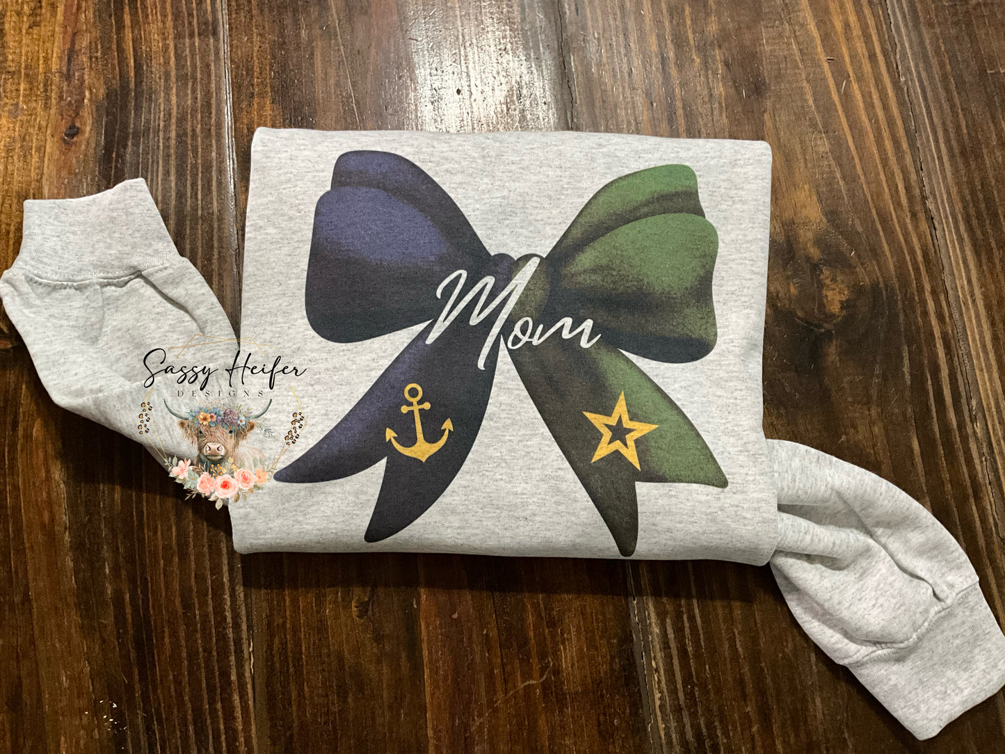 Army & Navy Mom bow