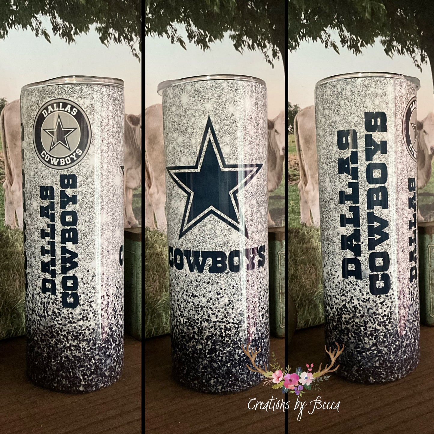 Dallas Cowboys glitter tumbler