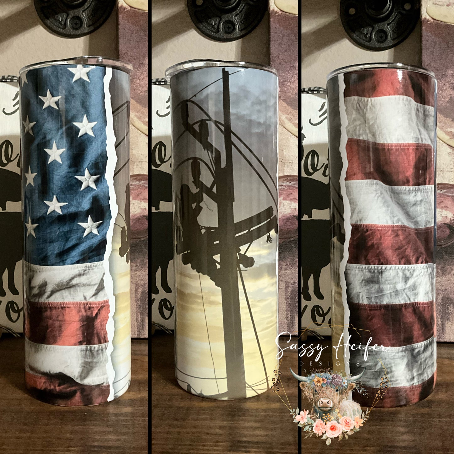 Lineman Flag tumbler