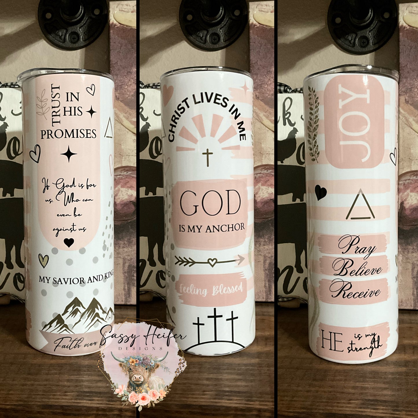 God is my Anchor Affirmation tumbler