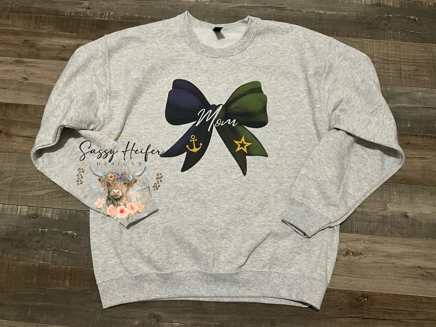 Army & Navy Mom bow