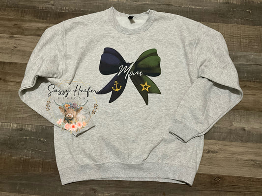 Army & Navy Mom bow