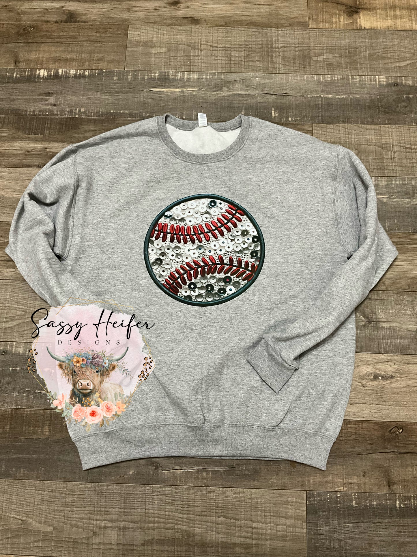 Faux Sequin Baseball