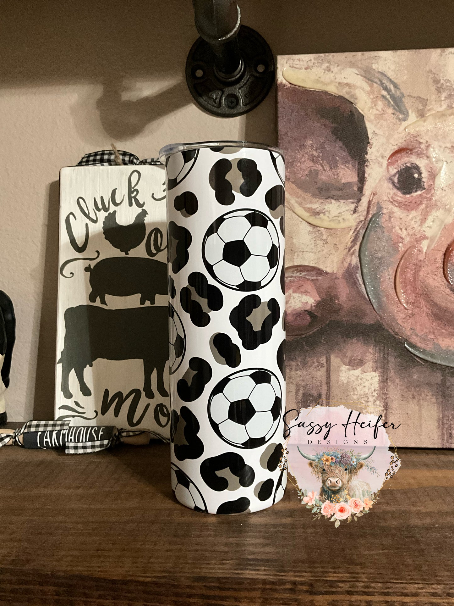 Leopard Soccer tumbler