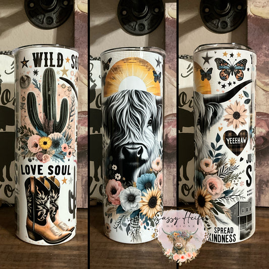 Wild Soul Country Collage tumbler