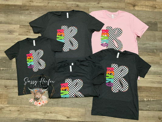 Neon Checkered Mascot