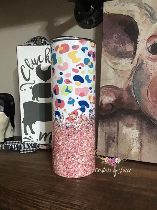 Colorful leopard tumbler