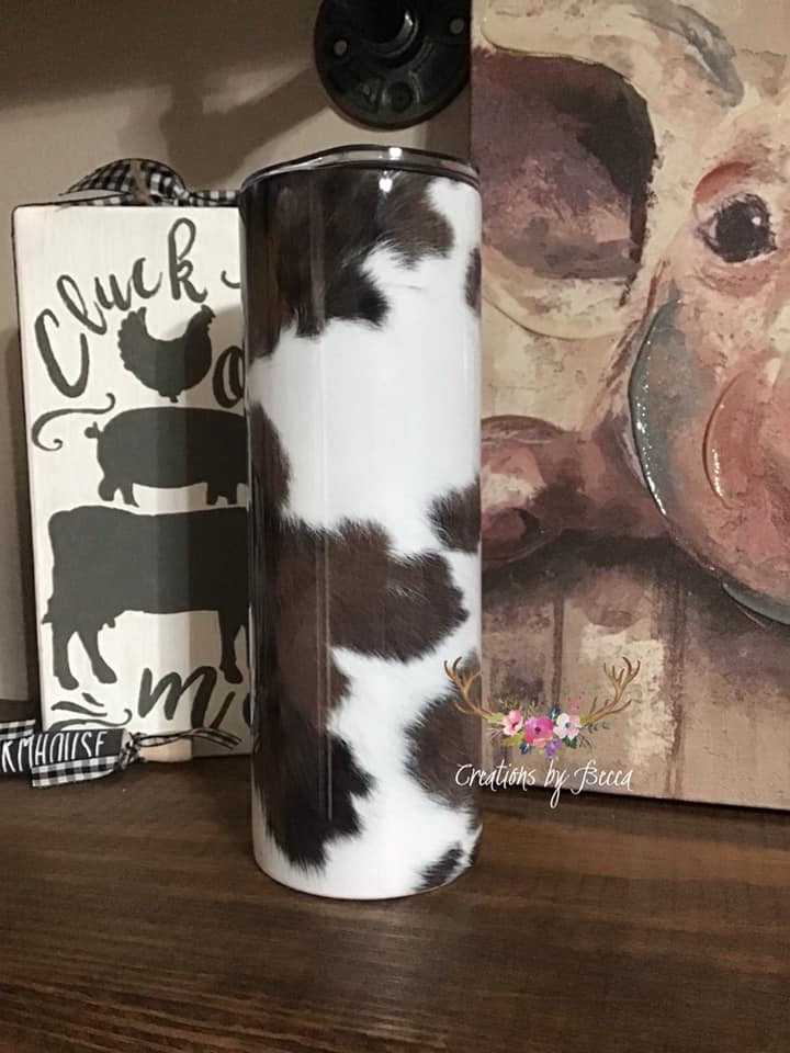 Cow print tumbler