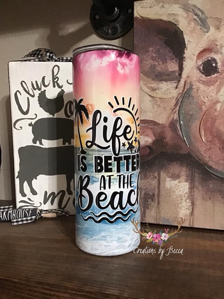 Life is better at the beach tumbler