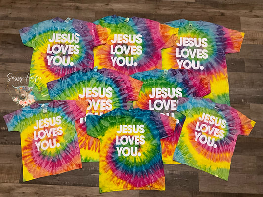 Jesus Loves You tie dye