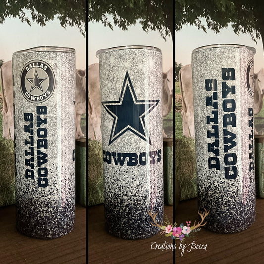 Dallas Cowboys glitter tumbler